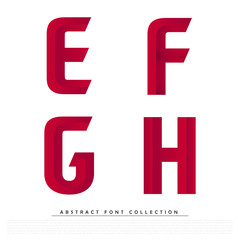 Abstract Red Typographic Alphabet in a Vector Set | Contains Vibrant Colors and Minimal Design