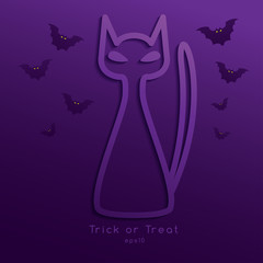 Outlined Halloween Elements : Vector Illustration