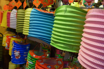 Fototapeta na wymiar colorful lanterns decoration in mid-autumn festival