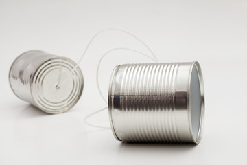tin can phone.communication concept