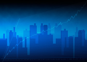 the graph on blue and black background