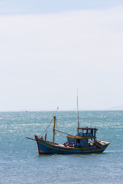 nautical fishing coracles on sea, tribal boats at fishing