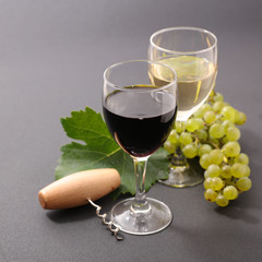 red and white wine