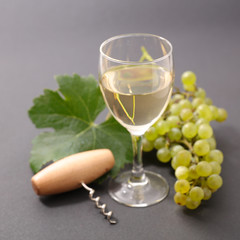 white wine and grape