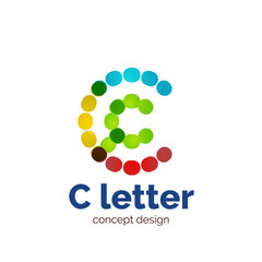 Vector modern minimalistic dotted letter concept logo