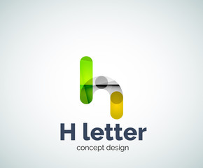 Abstract H geometric letter logo template