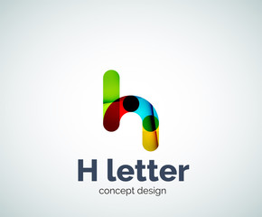 Abstract H geometric letter logo template