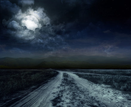 road in the night