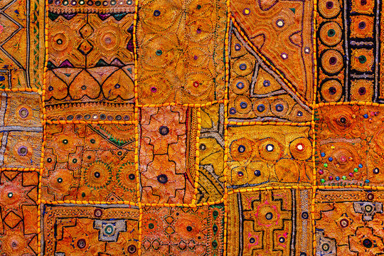 Colorful Indian Fabric Textile. India