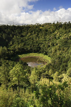 Trou Aux Cerfs Volcanic Crater, Curepipe, Mauritius, Indian Ocean