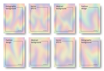 Hologram art. Holographic wallpaper. Rainbow design. Multicolor illustration. Polychromatic decoration. Spectrum background. Colorful abstract gradient. Vector.
