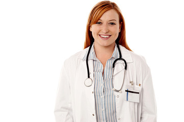 Attractive young smiling female physician
