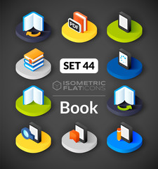 Isometric flat icons set 44