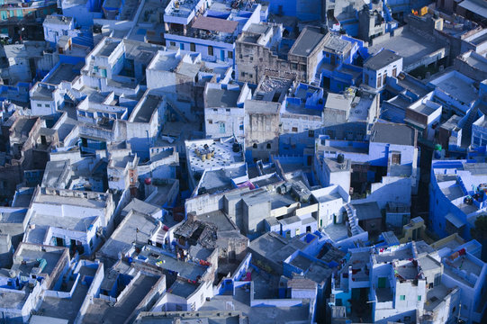 Blue city of Jodhpur from Meherangarh Fort, Rajasthan, India