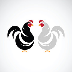 Vector of a chicken design on white background.