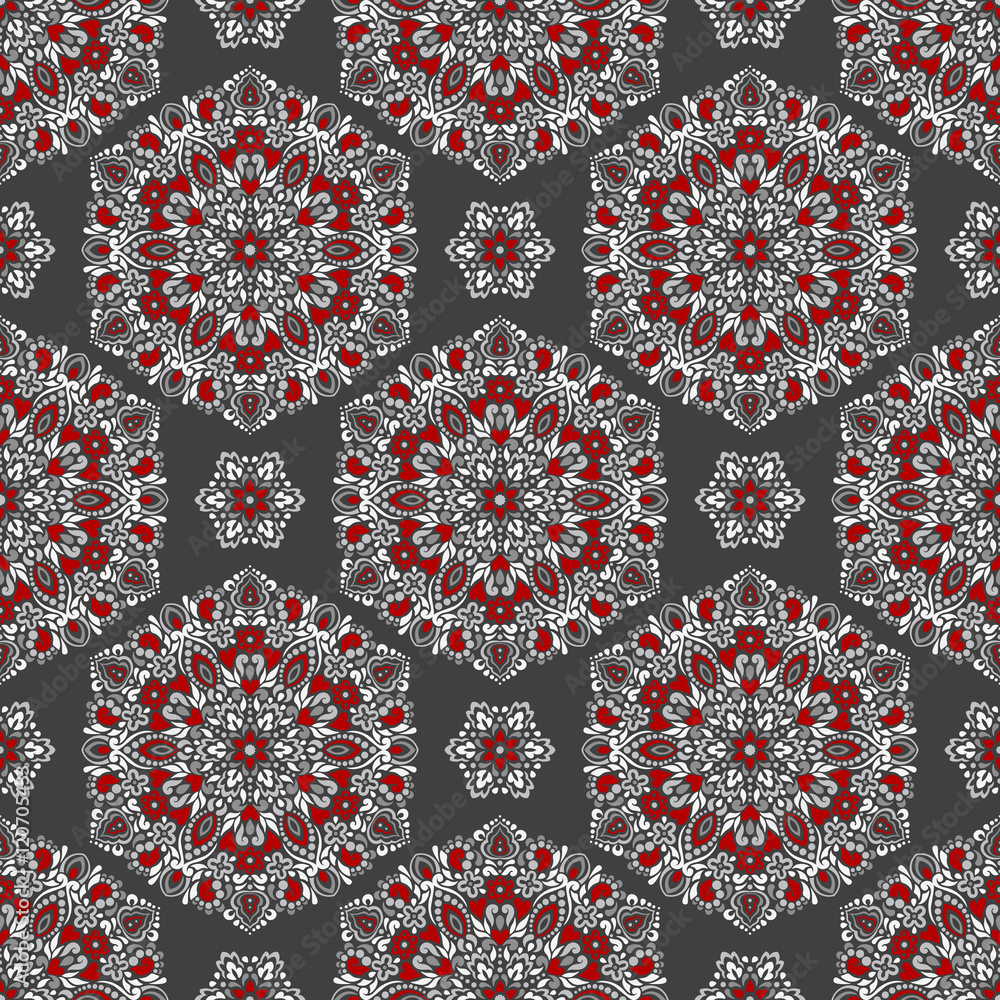 Poster seamless background with abstract ethnic pattern.