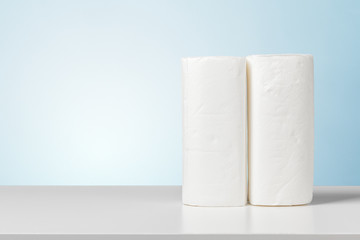 White paper towel on a white table