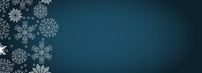 Winter background with snowflakes and copy space