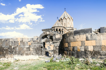 Cyclopean wall with oval entrance around the medieval monastery Ohanavank
