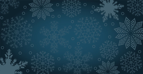 Winter background with snowflakes and copy space