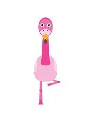 Funny flamingo character