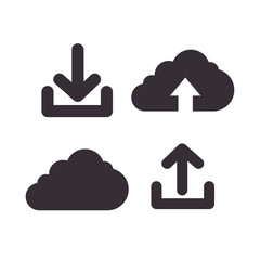 icons upload download design isolated vector illustration eps 10
