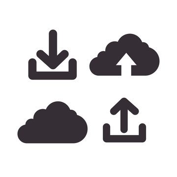 Icons Upload Download Design Isolated Vector Illustration Eps 10