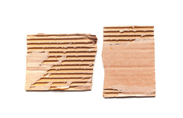 cardboard pieces isolated on white background
