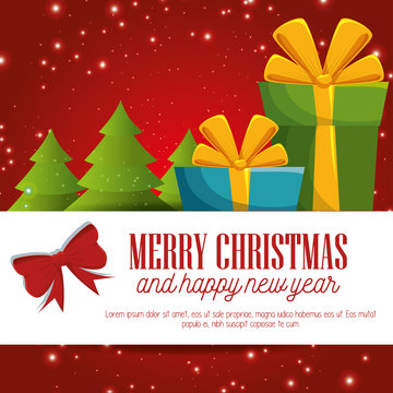 card merry christmas and new year design isolated vector illustration eps 10