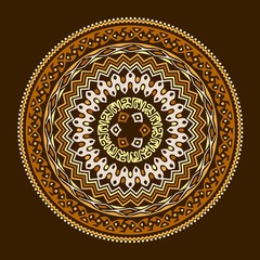 Vector mandala background withOriental, Indian, Arabic, African motifs.
