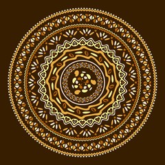 Vector mandala background withOriental, Indian, Arabic, African motifs.