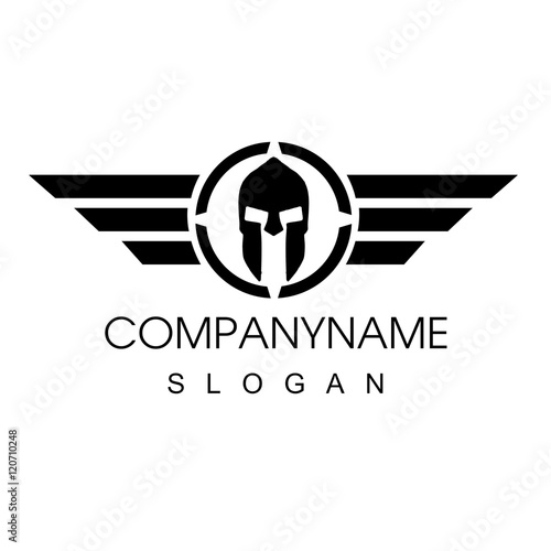 "company name / logo / muscle / war / black style" Stock image and