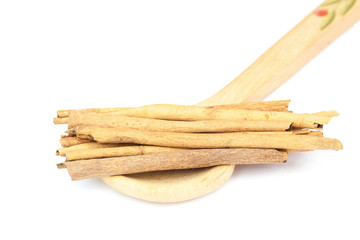 Cinnamon on white background