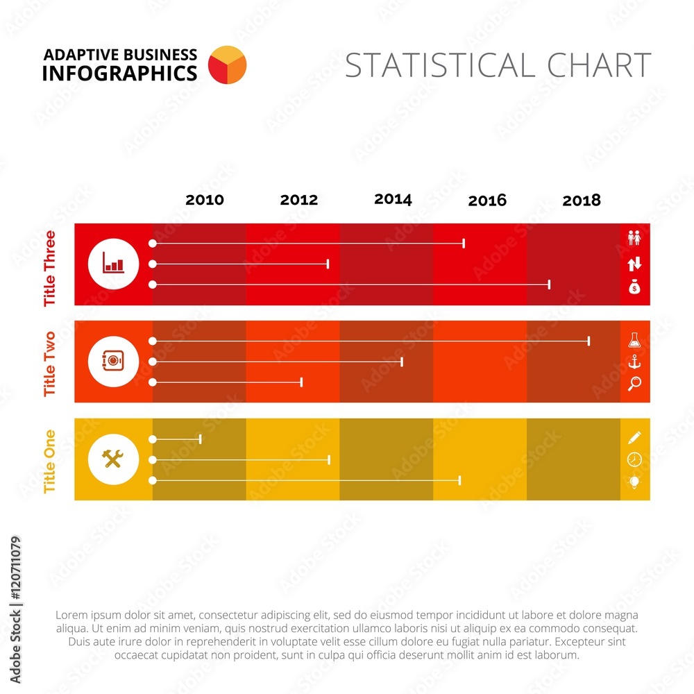 Poster comparing three parts chart slide template
