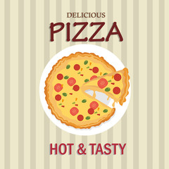 cartoon pizza fast food design design vector illustration eps 10