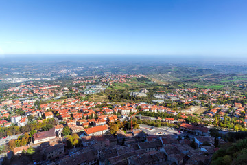 Early summer morning in San Marino and the Apennine Mountains