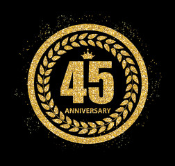 Fototapeta premium Template Logo 45 Years Anniversary Vector Illustration