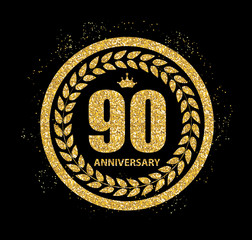Fototapeta premium Template Logo 90 Years Anniversary Vector Illustration