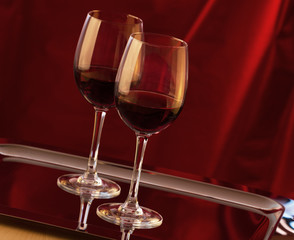 Glasses of red wine