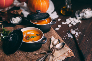 Homemade Pumpkin Soup for Halloween