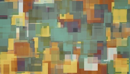 green brown and yellow square pattern abstract background