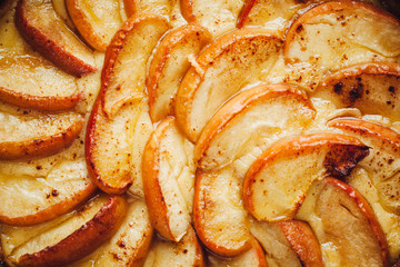 apple tart cake, closeup view