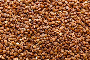 Buckwheat grains background
