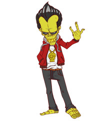 Zombie vector. Monster in Halloween night