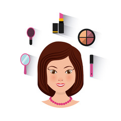 make up set flat icons vector illustration design