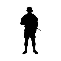 Soldier  silhouette. Vector illustration