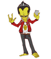 Zombie vector. Monster in Halloween night