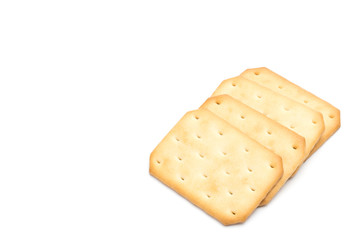 Crackers stacked isolated over white background