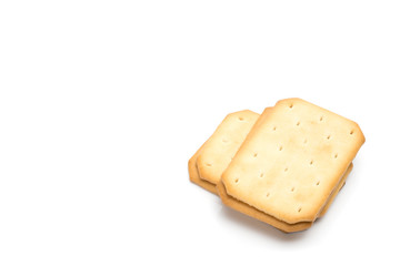 Crackers stacked isolated over white background
