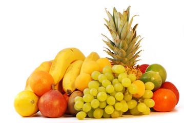 Fototapeta na wymiar Colorful group of fresh fruits